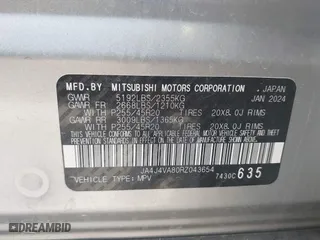 2024 Mitsubishi Outlander SE with VIN JA4J4VA80RZ043654, listed as a IAAI auction lot 41933263 with 43,537 mi miles. Bid and sale history available at carsss.com. Image 9.