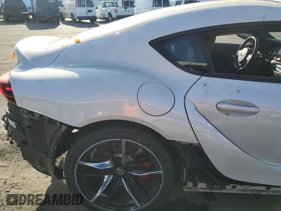 2021 Toyota GR Supra 3.0 with VIN WZ1DB0C05MW039727, listed as a Copart auction lot 80331204 with 30,296 mi miles and Salvage Title. Bid and sale history available at carsss.com. Image 10.
