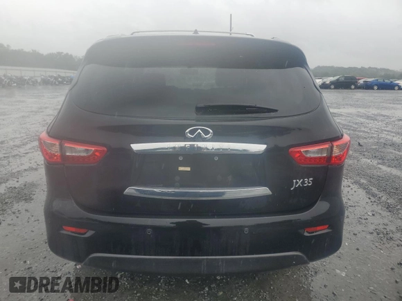 2013 Infiniti JX35 with VIN 5N1AL0MN9DC324307, listed as a Copart auction lot 72595514 with 106,443 mi miles and Salvage Title. Bid and sale history available at carsss.com. Image 6.