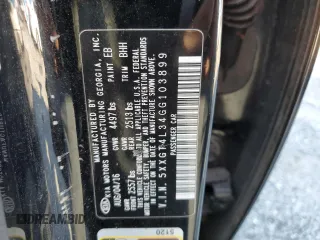 2016 Kia Optima LX with VIN 5XXGT4L34GG103899, listed as a Copart auction lot 52965495 with Not Provided miles and Non Repairable. Bid and sale history available at carsss.com. Image 12.
