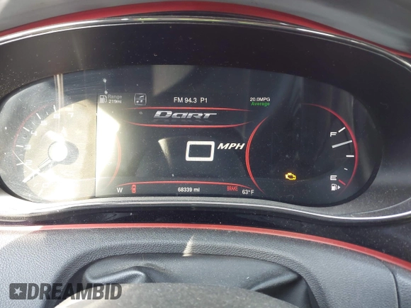 2015 Dodge Dart GT with VIN 1C3CDFEB5FD141327, listed as a IAAI auction lot 42032558 with 68,339 mi miles and . Bid and sale history available at carsss.com. Image 7.