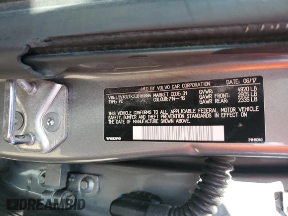 2018 Volvo S60 Inscription с VIN LYV402TK2JB161884, выставлен на аукционе Copart как лот 52506674 с пробегом 91 954 миль миль и Списание • Salvage title. История ставок и продаж доступна на DreamBid. Изображение 12.