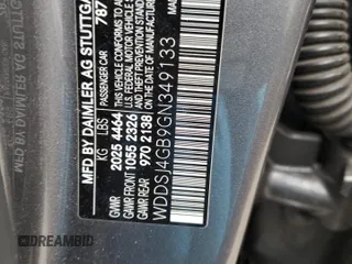2016 Mercedes-Benz CLA 250 with VIN WDDSJ4GB9GN349133, listed as a Copart auction lot 38463464 with 85,074 mi miles and . Bid and sale history available at DreamBid. Image 13.