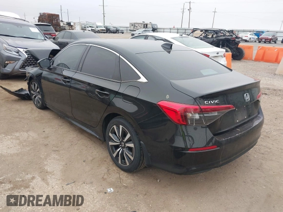 2023 Honda Civic Sedan EX with VIN 2HGFE1F72PH316934, listed as a IAAI auction lot 41538109 with 43,746 mi miles. Bid and sale history available at carsss.com. Image 3.