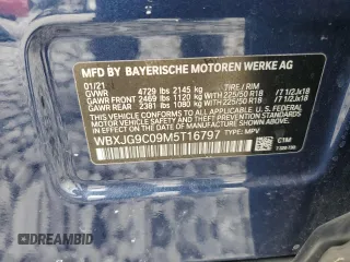 2021 BMW X1 xDrive28i z VIN WBXJG9C09M5T16797, wystawiony jako Copart lot #49322375 z przebiegiem 51 240 mil mil oraz Szkoda całkowita • Salvage title. Historia ofert i sprzedaży dostępna na DreamBid. Obrazek 12.