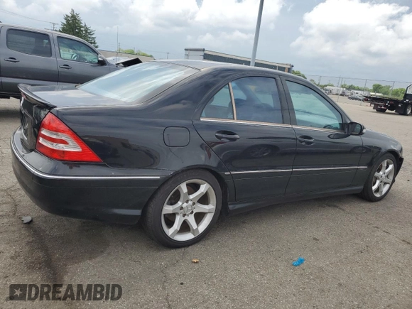 2007 Mercedes-Benz C 230 Sport with VIN WDBRF52HX7F909181, listed as a Copart auction lot 56762685 with 169,085 mi miles and Salvage title. Bid and sale history available at DreamBid. Image 3.
