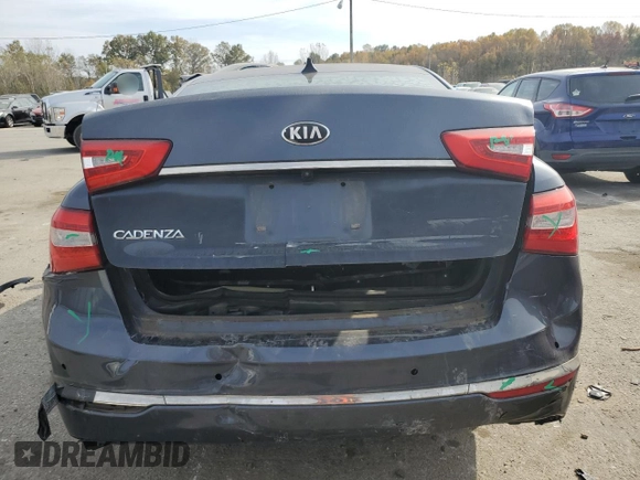2014 Kia Cadenza Premium with VIN KNALN4D72E5142855, listed as a Copart auction lot 77654804 with 107,216 mi miles and Salvage Title. Bid and sale history available at carsss.com. Image 6.
