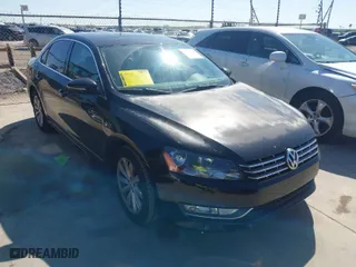 2012 Volkswagen Passat SEL with VIN 1VWCP7A30CC028116, listed as a IAAI auction lot 41963524 with 106,925 mi miles. Bid and sale history available at carsss.com. Image 1.
