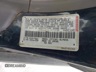 2001 Toyota Celica GT with VIN JTDDR32T310073199, listed as a IAAI auction lot 41262183 with 174,004 mi miles. Bid and sale history available at carsss.com. Image 9.