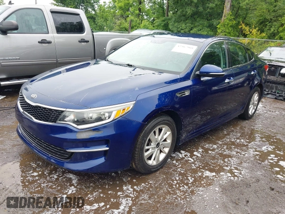 2018 Kia Optima LX with VIN 5XXGT4L34JG189030, listed as a IAAI auction lot 42367968 with 64,531 mi miles and . Bid and sale history available at DreamBid. Image 2.