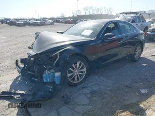 2015 Infiniti Q50 Premium with VIN JN1BV7AR0FM397827, listed as a IAAI auction lot 41774729 with 85,616 mi miles. Bid and sale history available at carsss.com. Image 2.