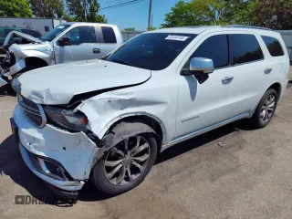 2016 Dodge Durango Citadel Anodized Platinum with VIN 1C4SDJET8GC403562, listed as a Copart auction lot 53485744 with 140,731 mi miles and Salvage title. Bid and sale history available at DreamBid. Image 1.