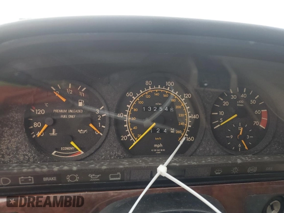 1989 Mercedes-Benz 560 with VIN WDBCA39E1KA479955, listed as a Copart auction lot 76202804 with 132,546 mi miles and Salvage Title. Bid and sale history available at DreamBid. Image 9.