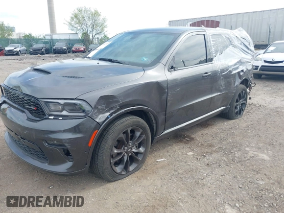 2021 Dodge Durango GT Plus with VIN 1C4RDJDG2MC865260, listed as a IAAI auction lot 42083313 with 37,652 mi miles. Bid and sale history available at carsss.com. Image 2.