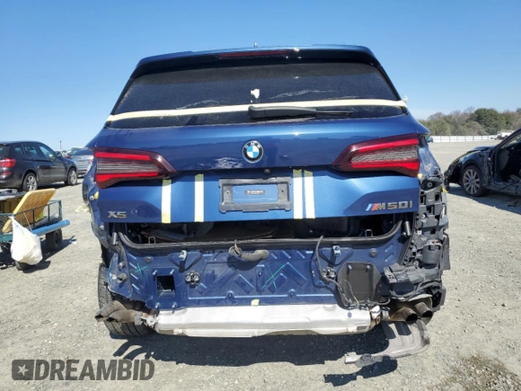 2021 BMW X5 M50i with VIN 5UXJU4C06M9G60154, listed as a Copart auction lot 46370285 with 54,221 mi miles and Salvage Title. Bid and sale history available at carsss.com. Image 6.