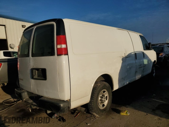 2019 Chevrolet Express Cargo Van with VIN 1GCWGBFP3K1224883, listed as a Copart auction lot 87595485 with 0 mi miles and Salvage Title. Bid and sale history available at carsss.com. Image 3.