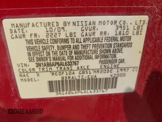 2010 Nissan Sentra S with VIN 3N1AB6AP6AL633767, listed as a IAAI auction lot 42475444 with 119,966 mi miles and . Bid and sale history available at DreamBid. Image 9.