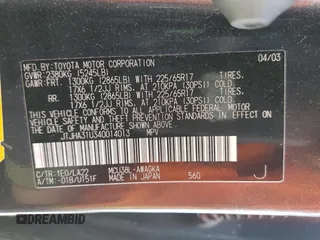2004 Lexus RX 330 with VIN JTJHA31U340014013, listed as a Copart auction lot 54172745 with 90,430 mi miles and Salvage Title. Bid and sale history available at DreamBid. Image 13.