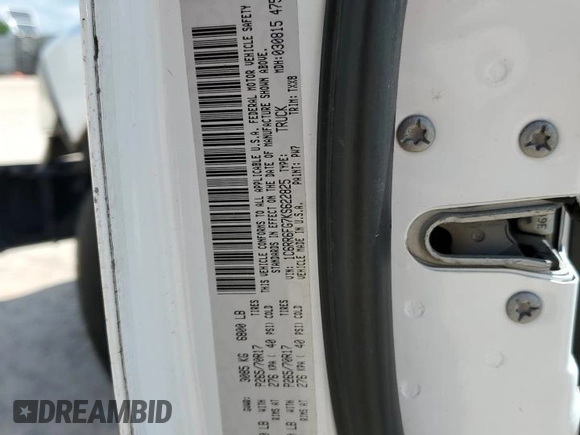2019 Ram 1500 Tradesman with VIN 1C6RR6FG7KS622825, listed as a Copart auction lot 56514895 with 169,152 mi miles and Salvage title. Bid and sale history available at DreamBid. Image 12.