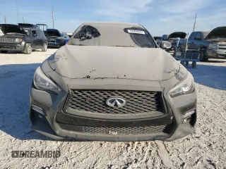 2021 Infiniti Q50 Red Sport 400 with VIN JN1FV7DP0MM850191, listed as a Copart auction lot 76396894 with 52,351 mi miles and Clean Title. Bid and sale history available at DreamBid. Image 5.
