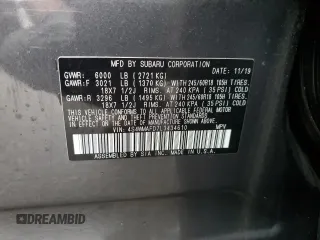 2020 Subaru Ascent Premium с VIN 4S4WMAFD7L3434610, выставлен на аукционе Copart как лот 51544885 с пробегом 57 873 миль миль и Списание • Salvage title. История ставок и продаж доступна на DreamBid. Изображение 15.