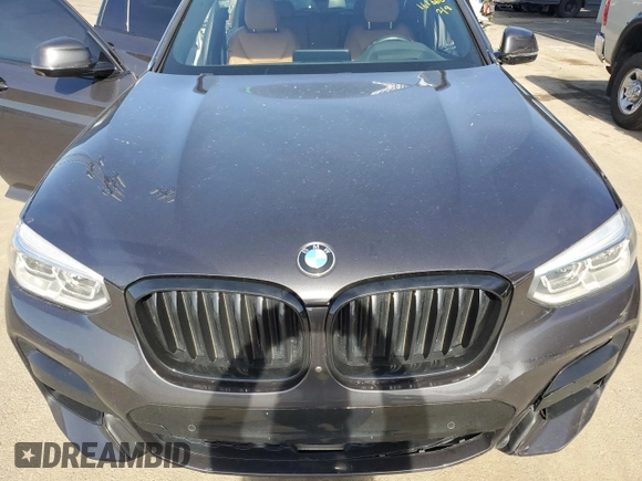 2020 BMW X4 xDrive30i with VIN 5UX2V1C04L9C32419, listed as a Copart auction lot 46427975 with 58,623 mi miles and Salvage Title. Bid and sale history available at carsss.com. Image 11.