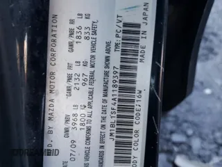 2010 Mazda 3 i Touring with VIN JM1BL1SF4A1189397, listed as a Copart auction lot 52922945 with Not Provided miles and Salvage Title. Bid and sale history available at DreamBid. Image 13.