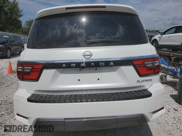 2021 Nissan Armada Platinum with VIN JN8AY2DB4M9794057, listed as a Copart auction lot 70596714 with 0 mi miles and Salvage Title. Bid and sale history available at carsss.com. Image 6.