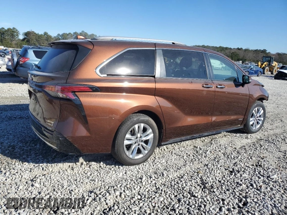 2021 Toyota Sienna Limited with VIN 5TDZSKFC2MS029694, listed as a Copart auction lot 86197064 with 27,881 mi miles and Salvage Title. Bid and sale history available at DreamBid. Image 3.