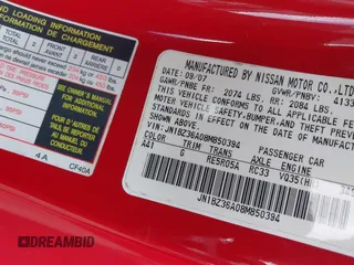 2008 Nissan 350Z Touring with VIN JN1BZ36A08M850394, listed as a IAAI auction lot 42063210 with 108,249 mi miles. Bid and sale history available at carsss.com. Image 9.
