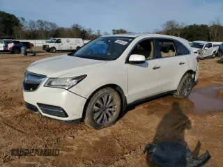 2016 Acura MDX w/Tech with VIN 5FRYD3H40GB013762, listed as a Copart auction lot 45000205 with 0 mi miles and Salvage Title. Bid and sale history available at carsss.com. Image 1.