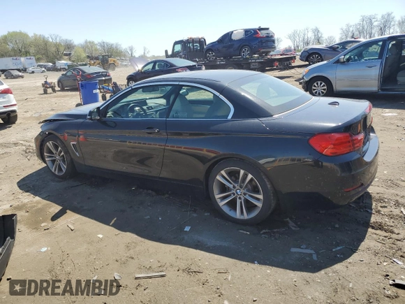 2015 BMW 4 Series 428i with VIN WBA3V7C56F5A24314, listed as a Copart auction lot 52144195 with 55,916 mi miles and Salvage Title. Bid and sale history available at carsss.com. Image 2.