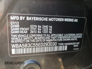 2014 BMW 5 Series 535i xDrive with VIN WBA5B3C55ED293030, listed as a Copart auction lot 80950224 with 163,016 mi miles and Salvage Title. Bid and sale history available at carsss.com. Image 12.