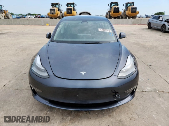 2023 Tesla Model 3 with VIN 5YJ3E1EA1PF468627, listed as a Copart auction lot 57285575 with 5,952 mi miles and Salvage title. Bid and sale history available at DreamBid. Image 5.