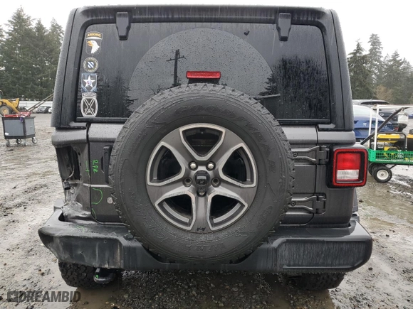 2018 Jeep Wrangler Unlimited Sport S with VIN 1C4HJXDG1JW292174, listed as a Copart auction lot 46544505 with 123,653 mi miles and Salvage Title. Bid and sale history available at carsss.com. Image 6.