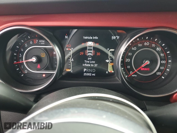 2019 Jeep Wrangler Unlimited Rubicon with VIN 1C4HJXFG6KW661609, listed as a Copart auction lot 55527005 with 25,302 mi miles and Salvage title. Bid and sale history available at DreamBid. Image 9.