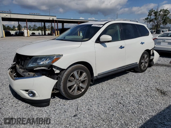 2014 Nissan Pathfinder SL with VIN 5N1AR2MN3EC675970, listed as a Copart auction lot 55131845 with 152,375 mi miles and Salvage Title. Bid and sale history available at DreamBid. Image 1.