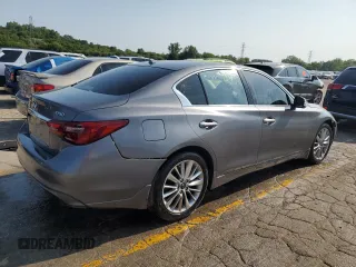 2021 Infiniti Q50 Luxe with VIN JN1EV7BR8MM753076, listed as a Copart auction lot 64990564 with 27,847 mi miles and Salvage title. Bid and sale history available at DreamBid. Image 3.
