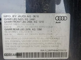2017 Audi Q5 Premium Plus with VIN WA1L2AFP4HA015618, listed as a Copart auction lot 62494185 with 88,751 mi miles and Salvage title. Bid and sale history available at DreamBid. Image 12.