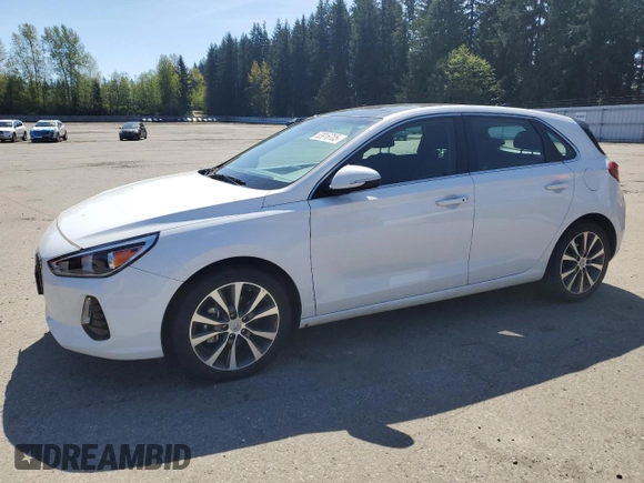 2019 Hyundai Elantra GT with VIN KMHH35LE7KU107245, listed as a Copart auction lot 53916705 with 28,297 mi miles and Salvage Title. Bid and sale history available at carsss.com. Image 1.