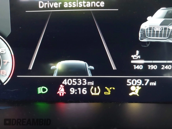 2022 Audi Q7 Premium Plus with VIN WA1LXBF74ND017516, listed as a IAAI auction lot 41814246 with 40,533 mi miles and . Bid and sale history available at DreamBid. Image 16.
