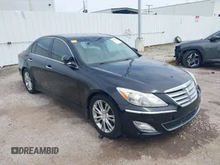 2012 Hyundai Genesis 3.8L with VIN KMHGC4DDXCU204369, listed as a IAAI auction lot 41865896 with 168,966 mi miles. Bid and sale history available at carsss.com. Image 1.