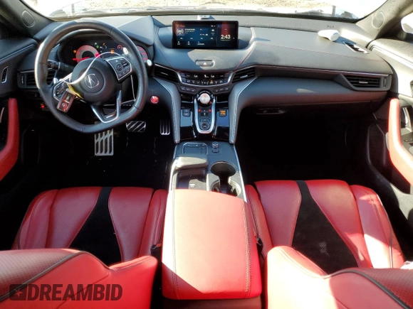 2023 Acura TLX Type S with VIN 19UUB7F98PA002790, listed as a Copart auction lot 43881115 with 53,905 mi miles and Salvage Title. Bid and sale history available at DreamBid. Image 8.