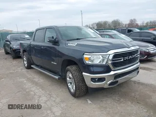 2021 Ram 1500 Big Horn with VIN 1C6RRFFG7MN521057, listed as a IAAI auction lot 42053027 with 53,800 mi miles and . Bid and sale history available at DreamBid. Image 1.