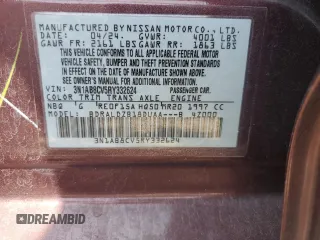2024 Nissan Sentra SV with VIN 3N1AB8CV5RY332624, listed as a Copart auction lot 58671425 with 11,924 mi miles and Salvage title. Bid and sale history available at DreamBid. Image 12.