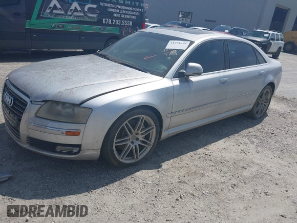 2008 Audi A8 L 4.2L with VIN WAUMV94E98N014228, listed as a IAAI auction lot 41291694 with 177,942 mi miles. Bid and sale history available at carsss.com. Image 2.