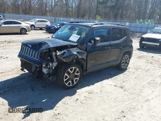 2016 Jeep Renegade Latitude with VIN ZACCJABT1GPD41970, listed as a IAAI auction lot 41795204 with 124,997 mi miles and . Bid and sale history available at carsss.com. Image 2.