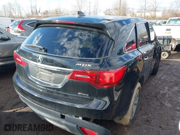 2014 Acura MDX with VIN 5FRYD3H21EB004595, listed as a IAAI auction lot 41653065 with 184,289 mi miles. Bid and sale history available at carsss.com. Image 4.