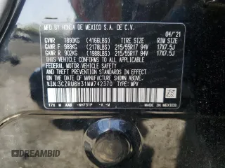 2021 Honda HR-V LX with VIN 3CZRU6H31MM742370, listed as a Copart auction lot 54893985 with 61,613 mi miles and Salvage Title. Bid and sale history available at carsss.com. Image 14.