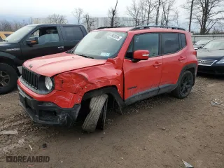 2018 Jeep Renegade Latitude with VIN ZACCJBBB3JPG80041, listed as a Copart auction lot 49320205 with 92,753 mi miles and Salvage Title. Bid and sale history available at carsss.com. Image 1.